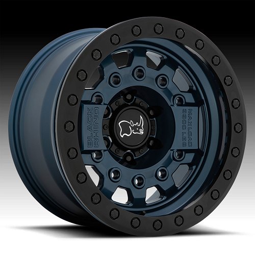 Black Rhino Avenger Beadlock Navy Blue Custom Truck Wheels 1